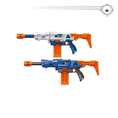 China Funny Team Games Continuous Firing Soft Toy Plastic Gun Boys Toy Maker Electronic Bullet Shooting Gun for sale