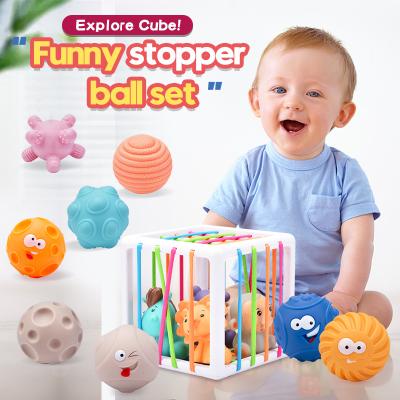 China Eco-friendly Material Activity Cube Silicone Balls Plug-in Assorted Game Educational Toys For Kids Study for sale