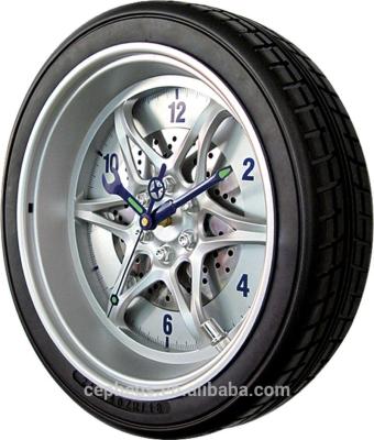 China LUMINOVA 14inch Auto Garage Vehicle Tire Rim Luminous Wall Clock for sale