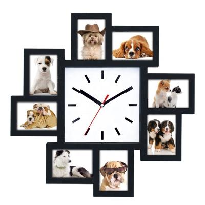 China American Plastic Silent Present Wall Clock Gift Memory Style Memory Style Decoration Photo Home View for sale