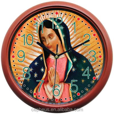 China Antique Style 10Inch Virgin Mary Catholic Christian Westminster Chime Gift Wall Clock for sale