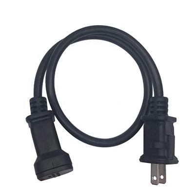 China Home Appliance AC 2 Prong Power Cable USA Outlet Male Female Power Extension Cord With Fuse for sale