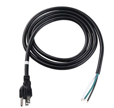 China Home appliance 3 prong power cord with replacement open wiring power cord with open end open braid cable for sale