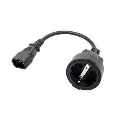 China Home Appliance IEC 320 C14 To Europe Female Socket Short Adapter Cable For UPS PDU for sale