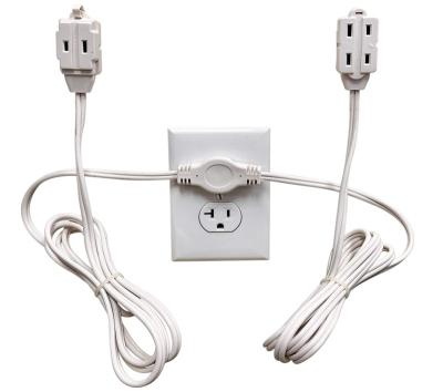 China Twin Home Appliance Extension Cords 12FT Sofa Cord 6 Outlets 6ft Cord On Each Side With Covers for sale