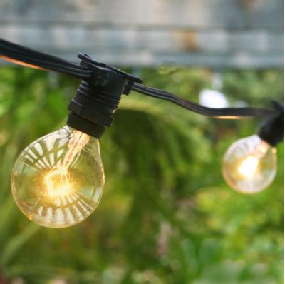 China Outdoor Commercial String Light Lighting Set Clear G40 Globe Bulbs 29 ft W E12 C7 Rope Base Waterproof for sale