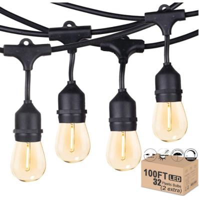 China Outdoor Light String Lights Patio Lights String with Dimmable Bulbs or Unbreakable Plastic Gazebo Pergola Bistro Lights Linkable for sale