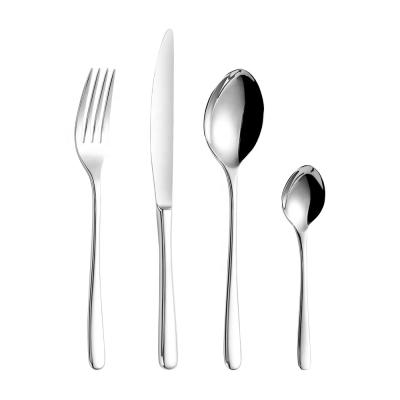 China Sustainable Modern Silver High Quality Stainless Steel Silverware Reusable Wedding Flatware Set for sale