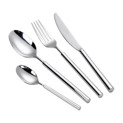 China OEM High Grade Sustainable Cylindrical Handle Cutlery Set Stainless Steel Custom Flatware Cutlery Set for sale