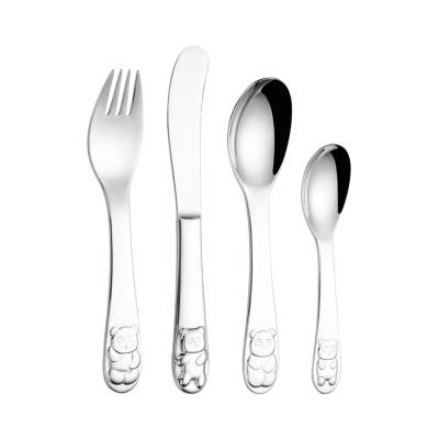 China Sustainable Cute Design Children's Panda Shape Stainless Steel Cutlery Set For Kids for sale