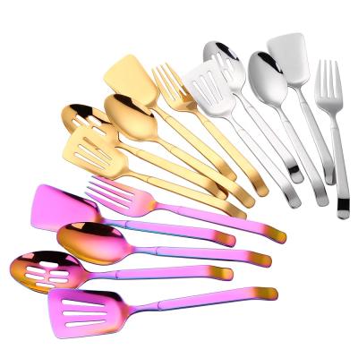 China Gold Hyun Color Stainless Steel 201 Kitchen Tools Utensil Stocked Set for sale