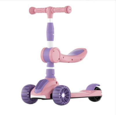 China Height Adjustable Children's Folding Handlebar Scooter Young Boy's Balance Car Can Sit And Slide Three-in-One Baby Scooter For Girl Boys for sale