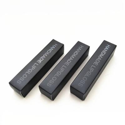 China Recyclable Luxury Custom Logo Lipstick Cosmetics Black Lip Gloss Tubes Packaging Paper Boxes for sale