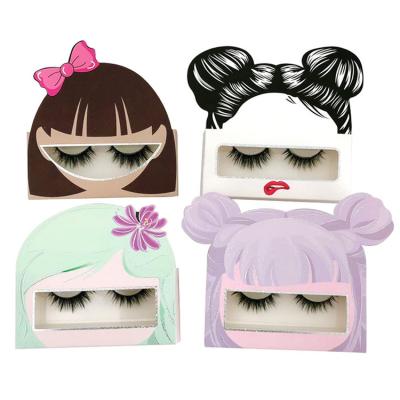 China Materials Wholsale Mini Nude Make Your Own Eyelash Vendor Packaging Box Reused Bulk Custom Logo for sale