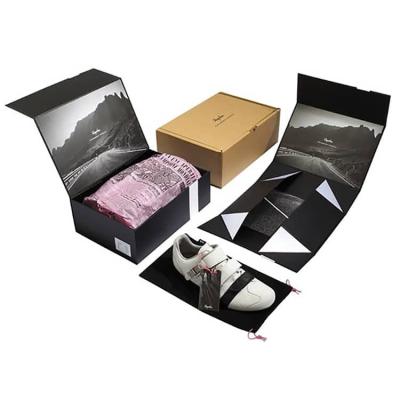 China Luxury Recycled Materials Custom Printed Black Air Jordans Nikes Foldable Empty Magnetic Cardboard Shoe Box Packaging With Logo for sale