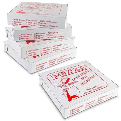 China Custom Recycled Printing Materials Chinese Manufacturers Logo 8 10 12 14 Inch White Disposable Food Packaging Paper Box For Pizza for sale