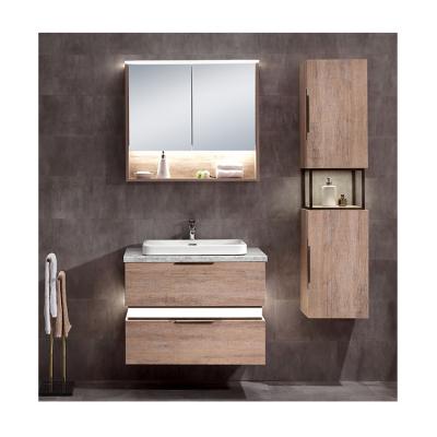 China OEM Environmental Friendly Wholesale Luxury Design Hung Modern Bathroom Vanity Set 30 Inch Hotel Furniture MDF LED Wall Cabinet for sale