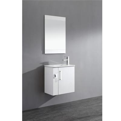 China Modern Ambient Custom Design Space Saving Wall Hung Bathroom Cabinet Vanity Unit With Ceramic Basin for sale