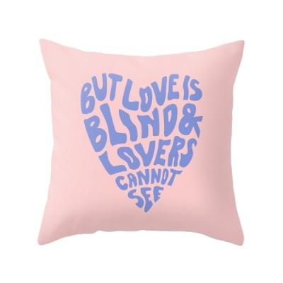 China High Quality Abstract Pink Anti Dust Mite Single Pillowcase And Beautiful Pattern Cushion Cover For Sofa for sale