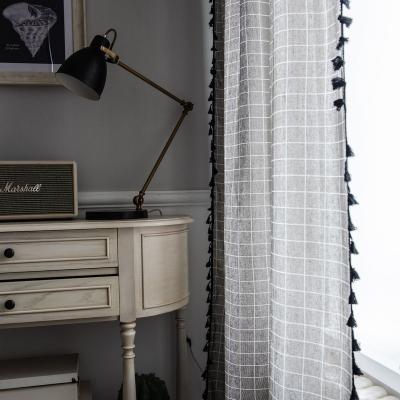 China Wholesale Cheap Price Gray Color Geometry Printed Insulated Curtain Custom Made Curtain For Living Room for sale