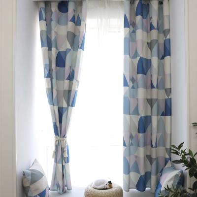 China Wholesale Cheap Price Custom Waterproof Insulated Curtain Geometry Printed Curtain For Living Room for sale