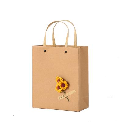 China Handmade Kraft Paper Bags With Your Own Logo / Brown Kraft Paper Bag / Kraft Paper Shopping Bag for sale