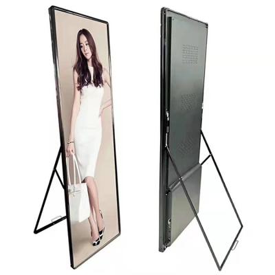 China Portable indoor advertising advertising poster p3 ultra thin digital indoor led display with foldable stand for sale