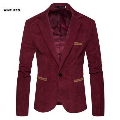 China OEM Factory Wholesale Anti-Wrinkle Single Breasted Corduroy Plus Size Mens Suits Italian Formal Suits For Men 2021 for sale