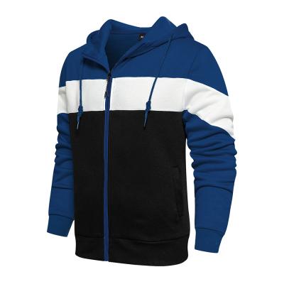 China Wholesale New Arrival Men Breathable Zipper Custom Logo Color Block Hoodie Custom Embroidery Hoodie Sellers for sale