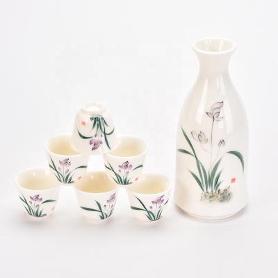 China Various Viable Artificial Paint and Wine Patterns Ceramic Wine Cup Jar Wine Set for sale