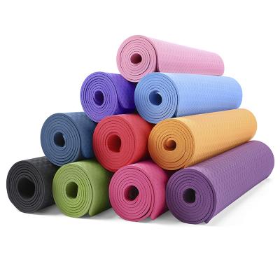 China Non-Slip Biodegradable Solid Color Yoga Mat Non-Slip Biodegradable Solid Color Yoga Mat Wholesale Women's Wide Yoga Mat Exercise Fitness Anti-Slip for sale