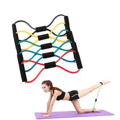 China Wholesale Durable Resistance Bands New Exercise Yoga Stretch 8 Train Home Gym Fitness Resistance Bands Equipment For Legs for sale