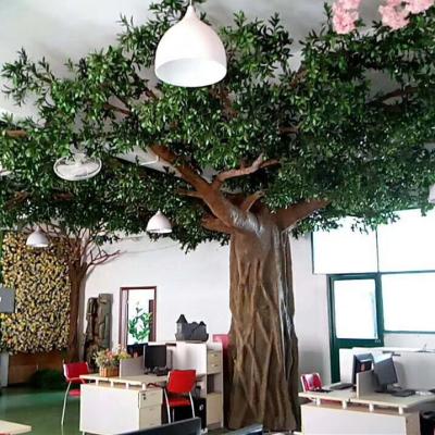 China 2021 Chinese Wholesale Minimalist Fiberglass Fake Large Trunk Plastic Olive Artificial Tree for sale