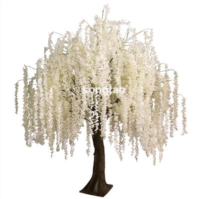 China Environmental Friendly Pink Fake Cherry Blossom Canopy Artificial Flowering Trees Outdoor for Christmas Decoration for sale