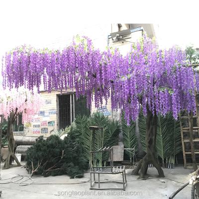 China China 16Ft Faux Transitional Flower Trees Artificial Wisteria Pink Grows Tree for sale