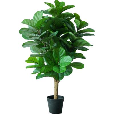 China Real Minimalist Plastic Artificial Fake Fiddle Leaf Fig Touch Faux Rubber Tree Plant Seedlings for sale