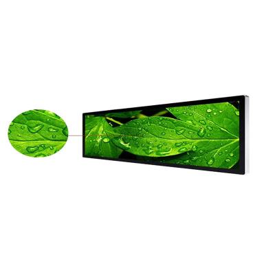 China Video Commercial Ads Game Edge Display Network Advertising Lcd Monitor Usb Media Player Digital Led Signage Stretched Bar Lcd for sale