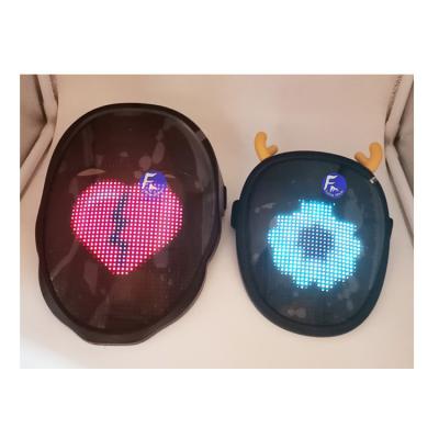 China Halloween. Hot Selling Christmas Party Amazon App Controlled Programmable Halloween Party Praise Led Light Up Face Mask for sale