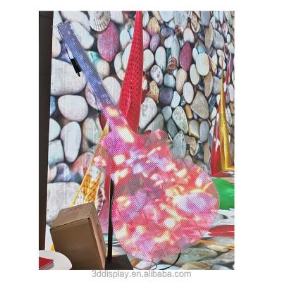 China Creative indoor guitar display screen creativa de guitarra Modelo de guitarra pantalla LED transparent mesh for sale