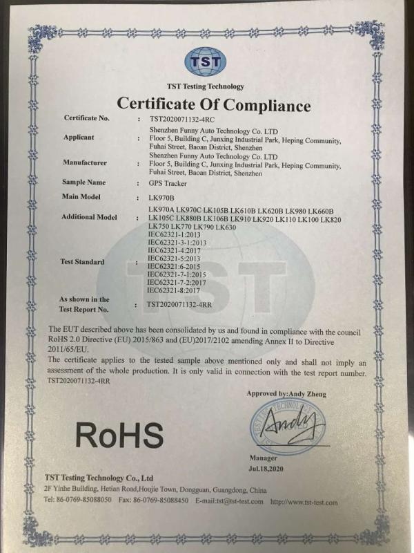 RoHS - Shenzhen Funny Auto Technology Co., Ltd.