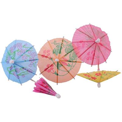 China Disposable Cocktail Drinks Mini Custom Paper Parasol Umbrella Floral Pastel Picks For Party for sale