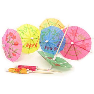 China Estick Food Grade Party Bar Decoration Paper Drink Pick Disposable Promotional Cocktail Umbrella Picks With Custom Logo for sale