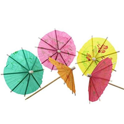 China Estick Disposable Disposable Wooden Party Picks Umbrella Cocktail Picks Umbrella Party Pick Cocktail Umbrella Toothpicks For Drink and Party for sale