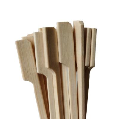 China Estick Easily Cleaned Biodegradable Eco-Friendly BBQ Stick Ties Christmas Disposable Flat White Skin Bamboo Kebab Skewer With Custom Logo for sale