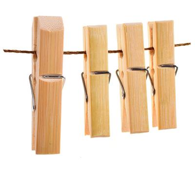 China Large Bambu Estick Outdoor Hanging Clothespins Bamboo Clothes Clips Eco-friendly Material Rack Drying And Sock Clips Laundry Clothespin 7Cm For Dry for sale