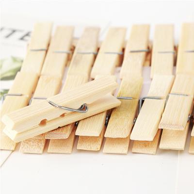 China Estick 6CM Material Eco-friendly Natural Bamboo Towel 20Pieces Clip Pegs Multi Purpose Tissue Hanging Torsion Spring Bamboo Cloth Peg For Hold Clothes for sale