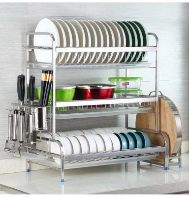 China Kitchen Viable Hot Fashion High Quality Stainless Steel Product Dish Drainer Rack for sale