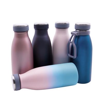 China PORTABLE Power Coated Logo Single Wall 350ml/500ml Custom Vacuum Stainless Steel Sports Bottles 2021 for sale