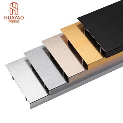 China Customized Extruded Aluminum Design For Sound Amplifier ODM Foshan Tile Balance Factory Rich Color Aluminum Skirting Board for sale