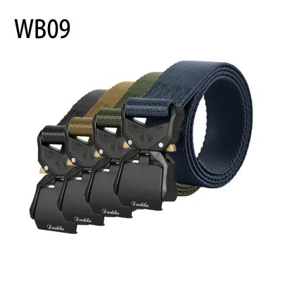 China Tactical Belt Men's Fabric Nylon Belt Metal Buckle Military Belt For Hunting Rising Sports Waistbelt WB09 for sale